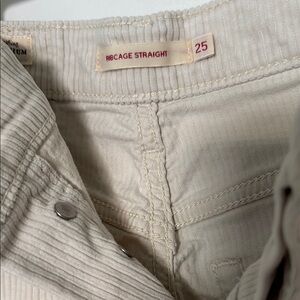 Levi's Corduroy Ribcage Straight Leg Pants - Cream